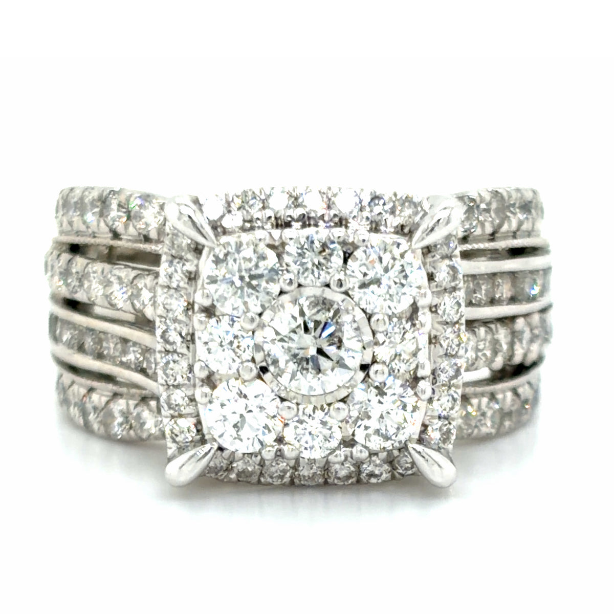Estate 1.89cttw Diamond Square Halo Ring