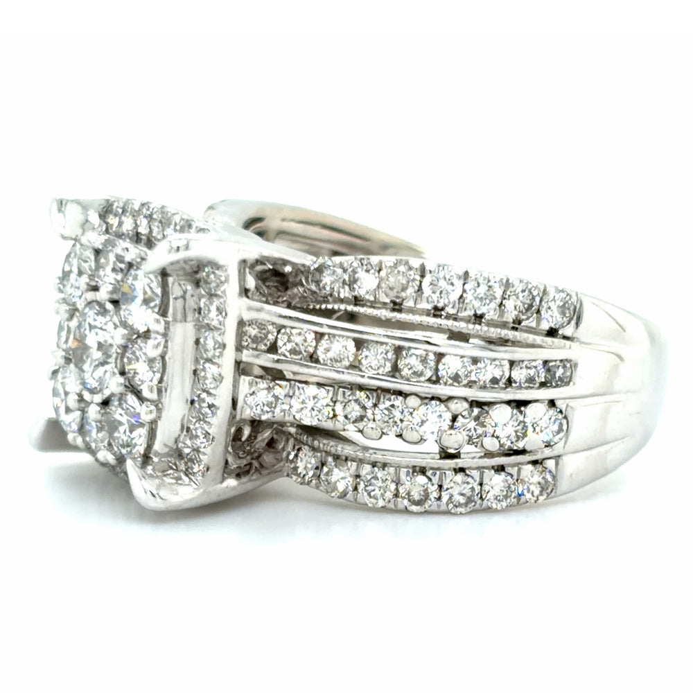Estate 1.89cttw Diamond Square Halo Ring