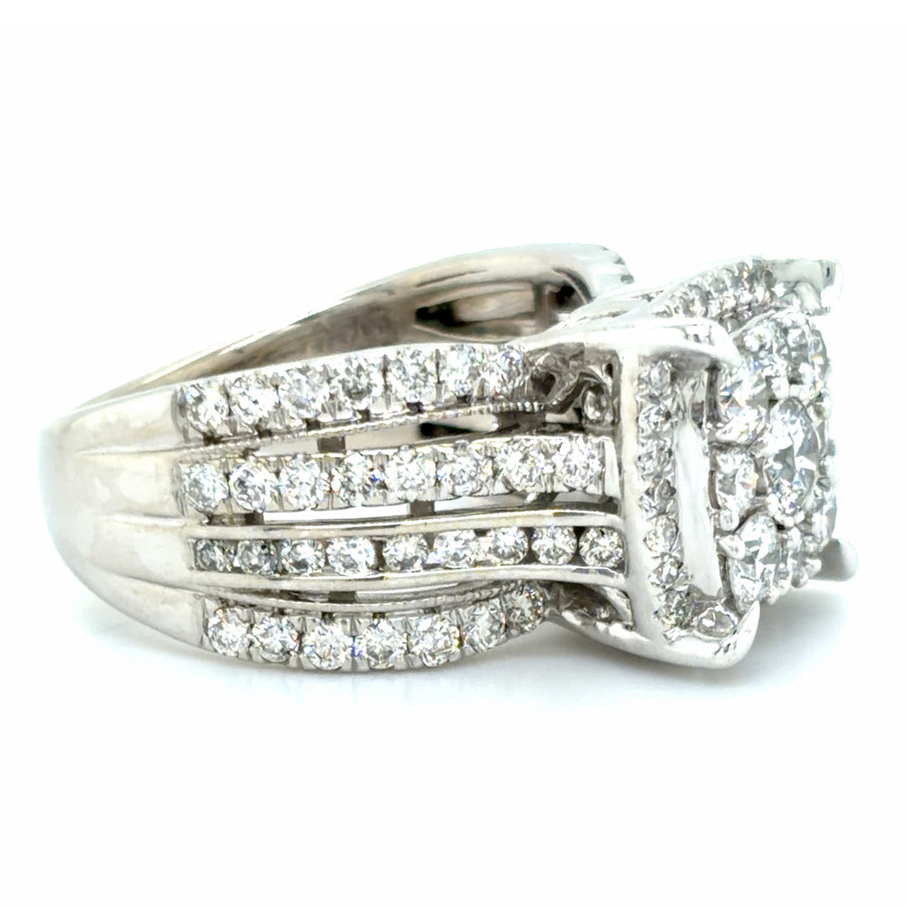 Estate 1.89cttw Diamond Square Halo Ring