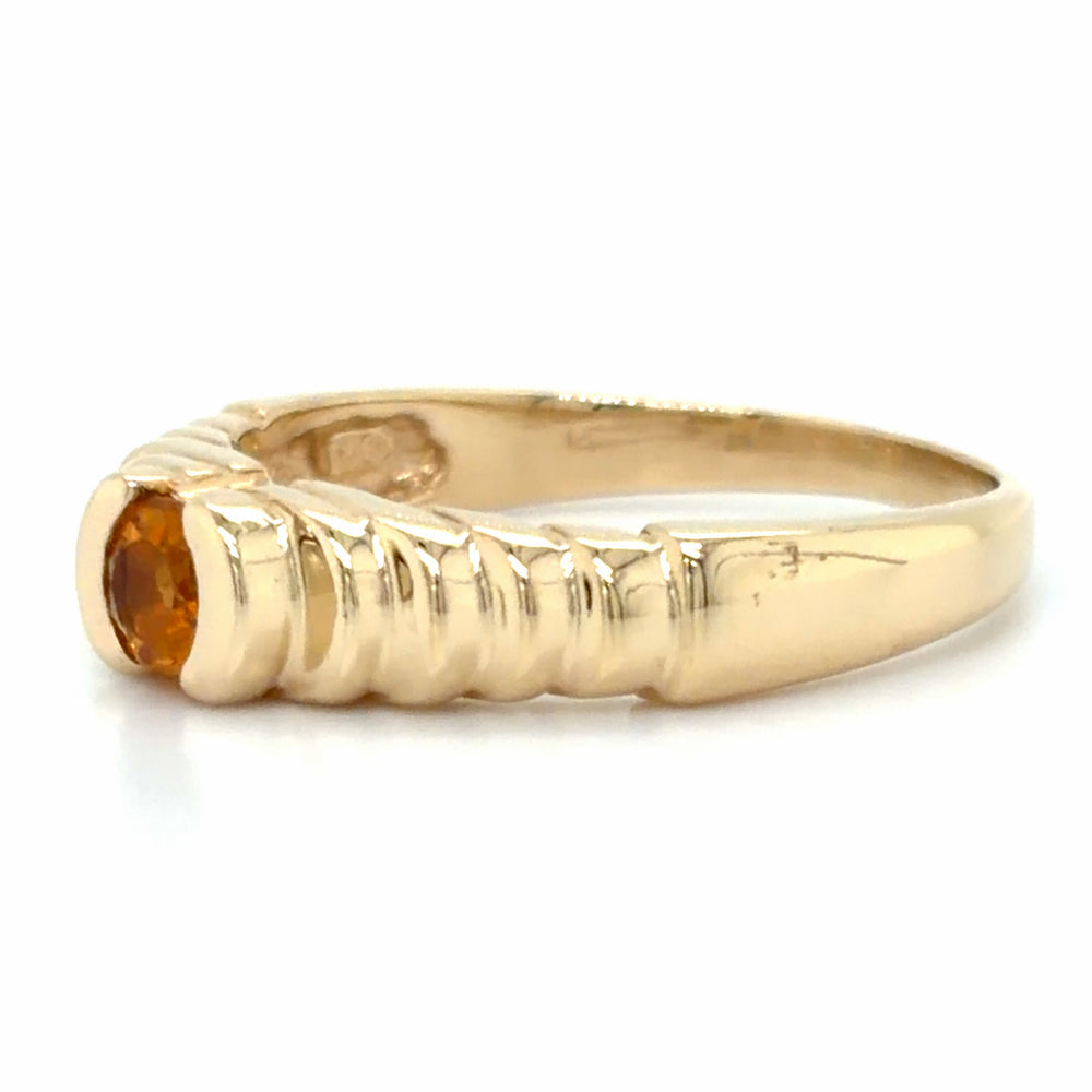 Estate Citrine Bezel Set Ring