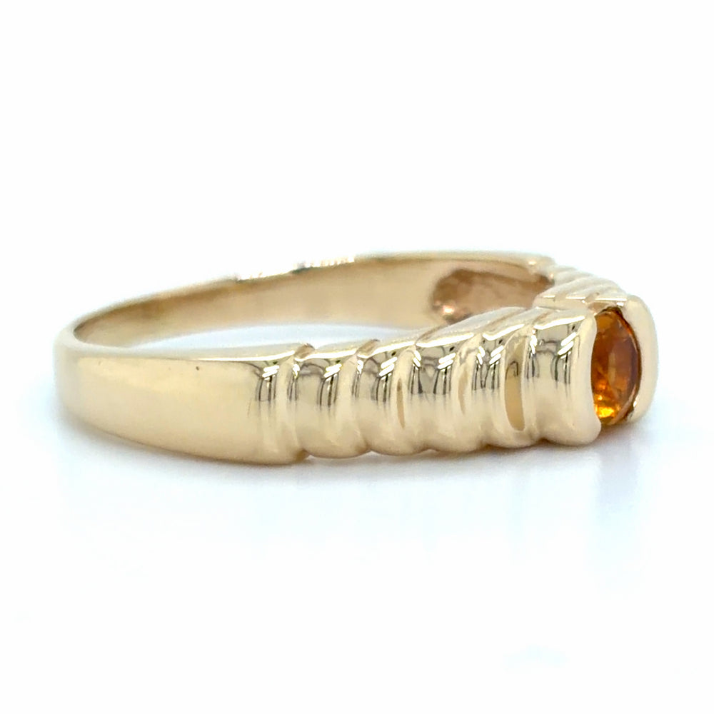 Estate Citrine Bezel Set Ring