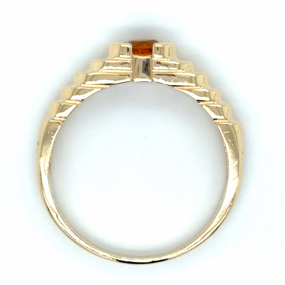 Estate Citrine Bezel Set Ring