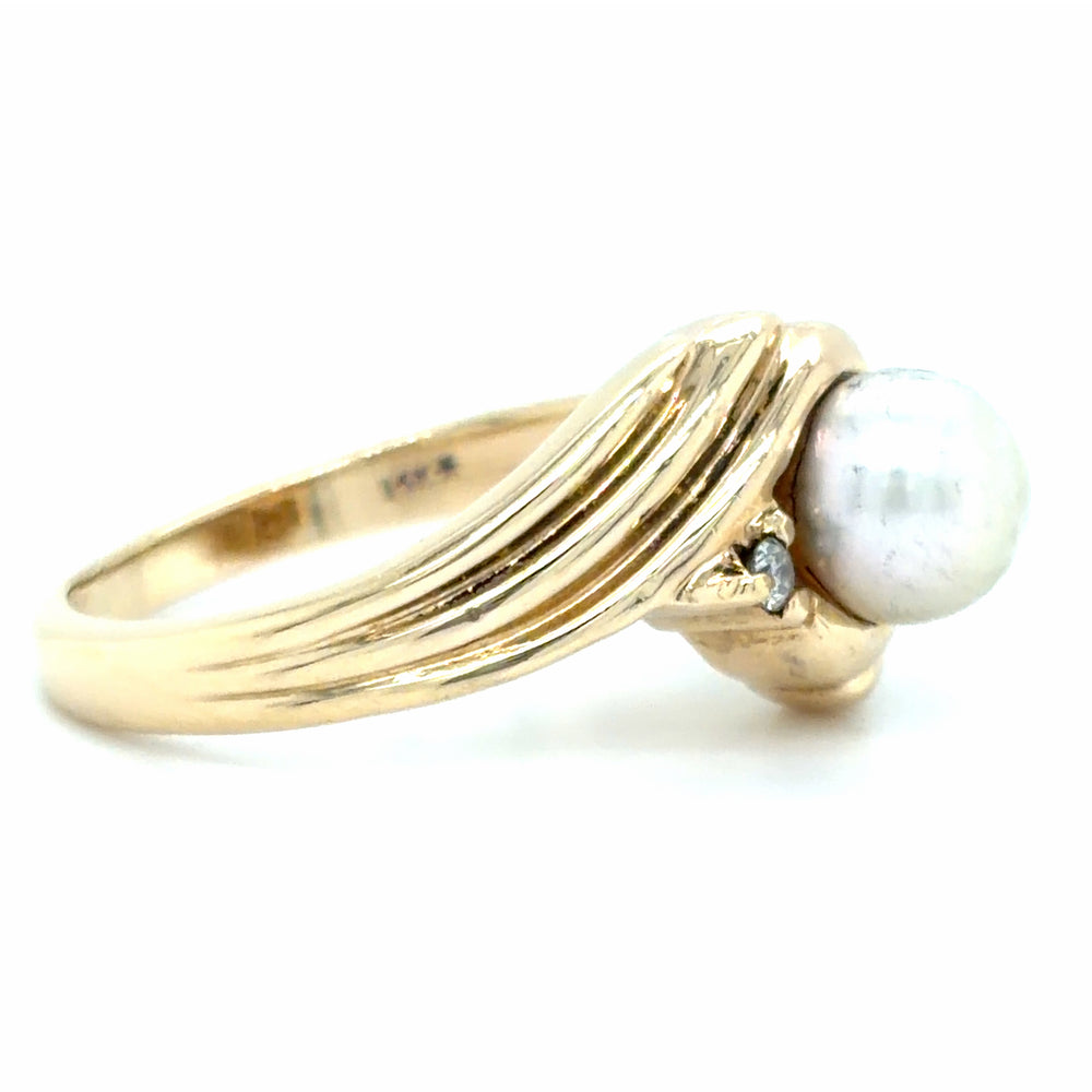 Estate Cultured Pearl Bypass Ring