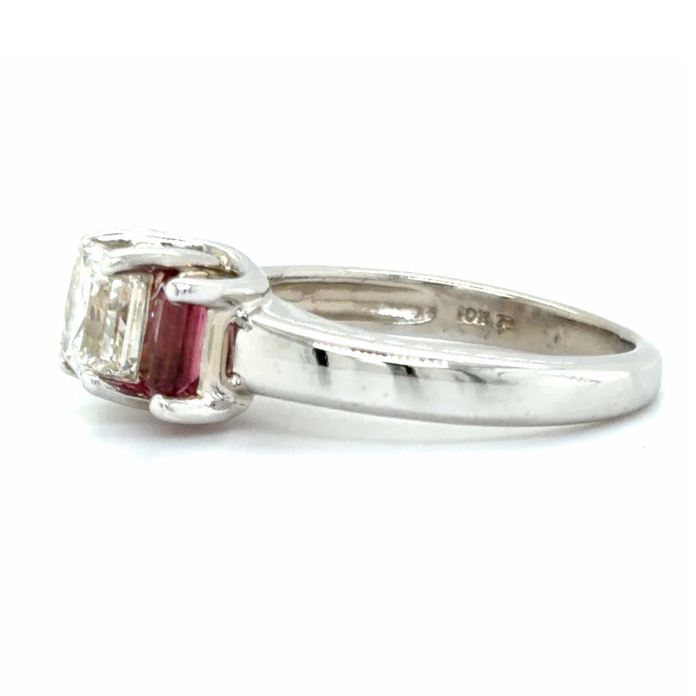 Estate Pink, White, & Blue 3-Stone Ring