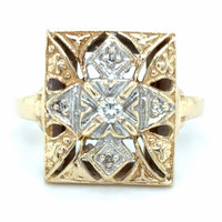 Estate Vintage Style Rectangular Top Ring