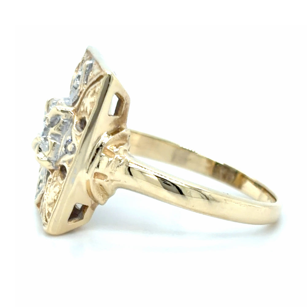 Estate Vintage Style Rectangular Top Ring