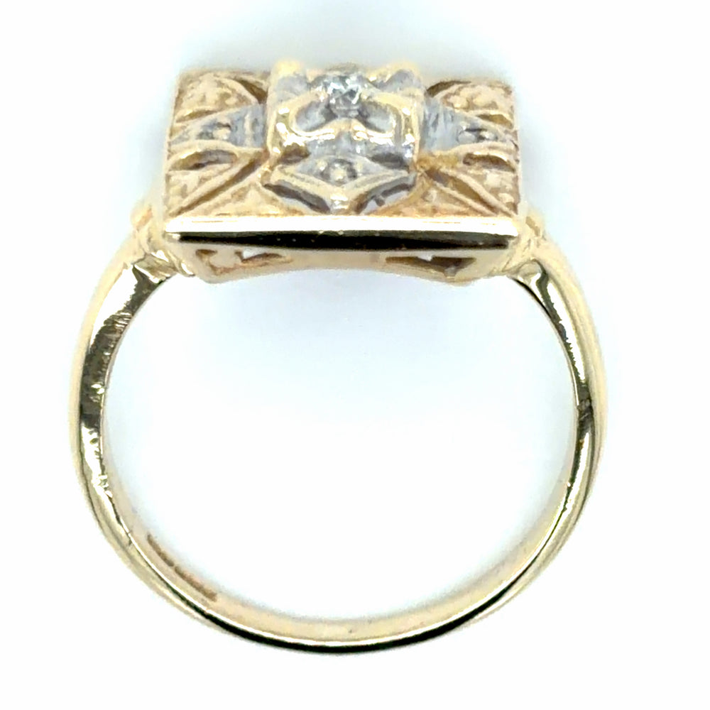 Estate Vintage Style Rectangular Top Ring