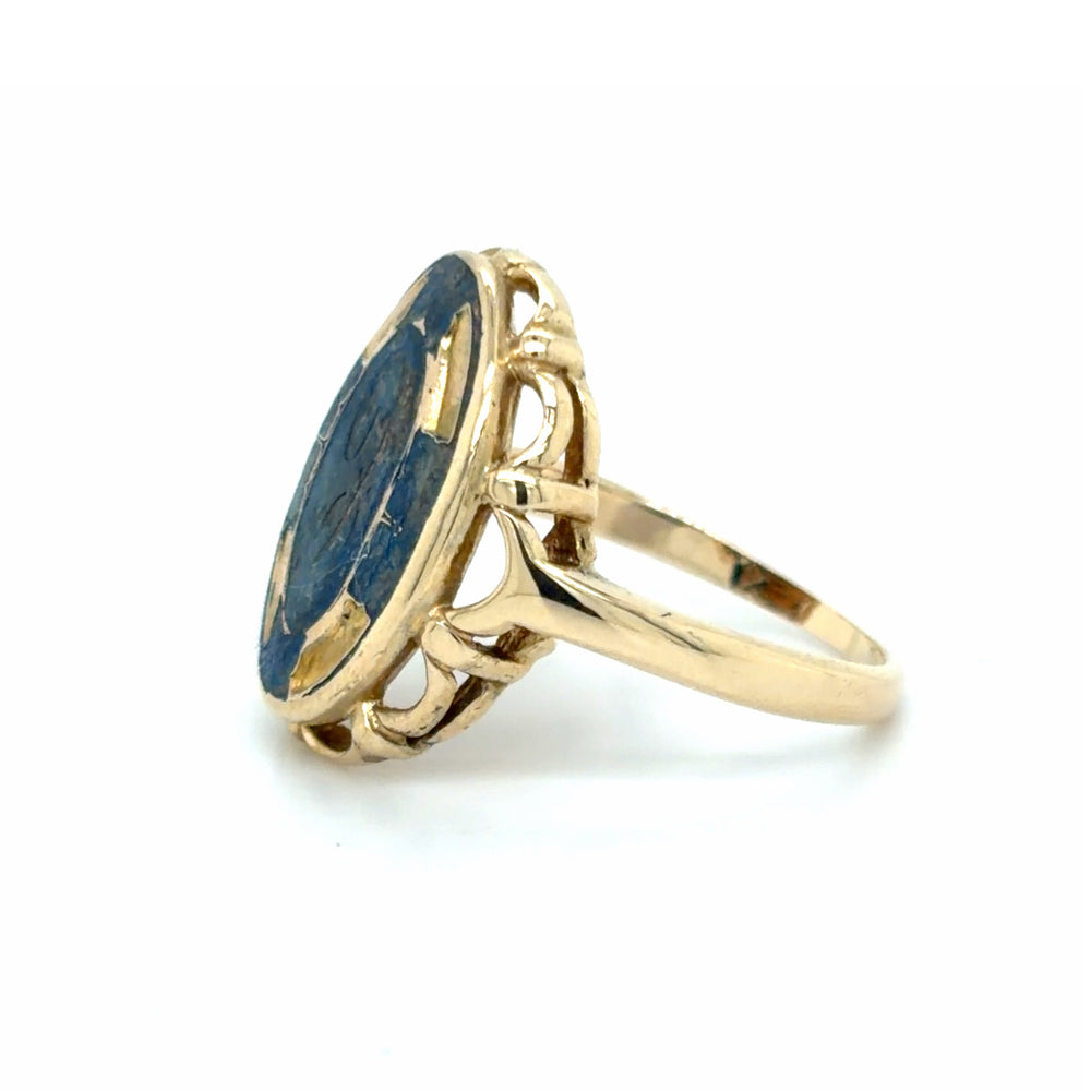 Estate Blue Enamel Fashion Ring