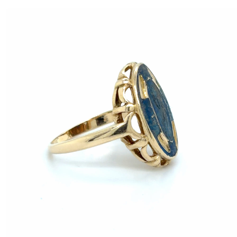 Estate Blue Enamel Fashion Ring