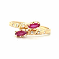 Estate Ruby & Diamond Bypass Ring