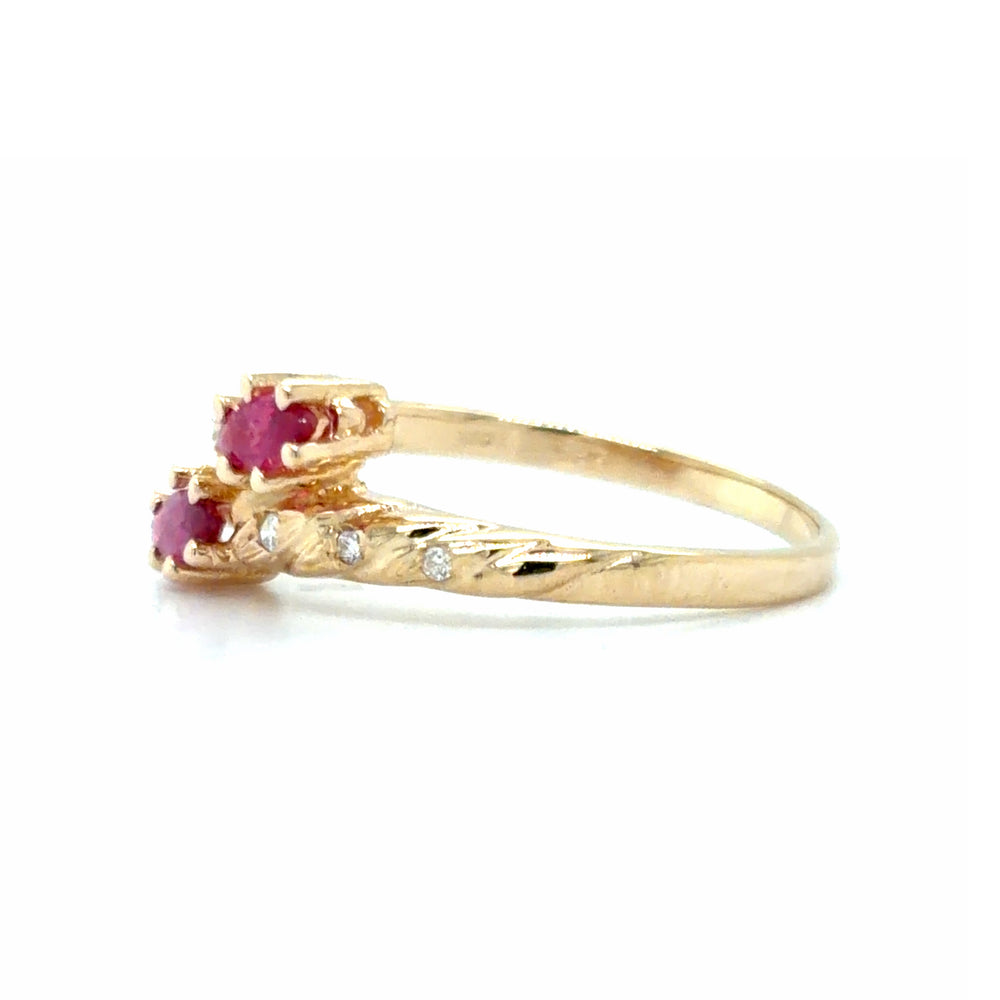 Estate Ruby & Diamond Bypass Ring