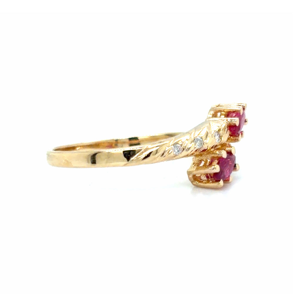 Estate Ruby & Diamond Bypass Ring