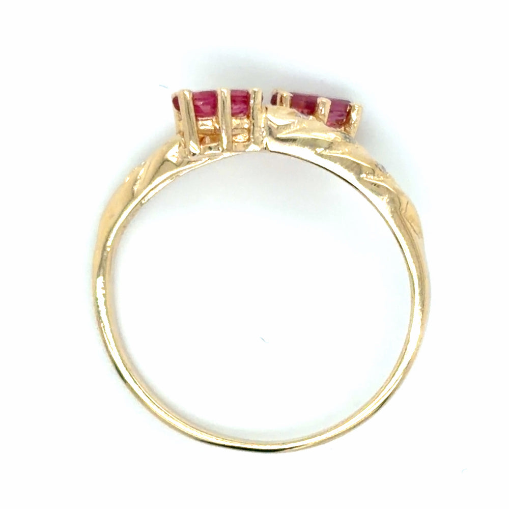 Estate Ruby & Diamond Bypass Ring