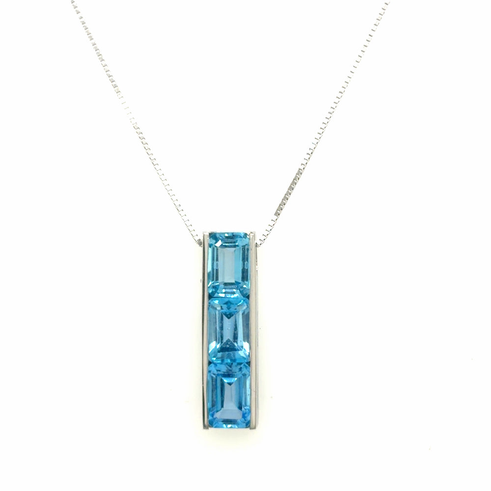 Estate Modern Blue Topaz Necklace