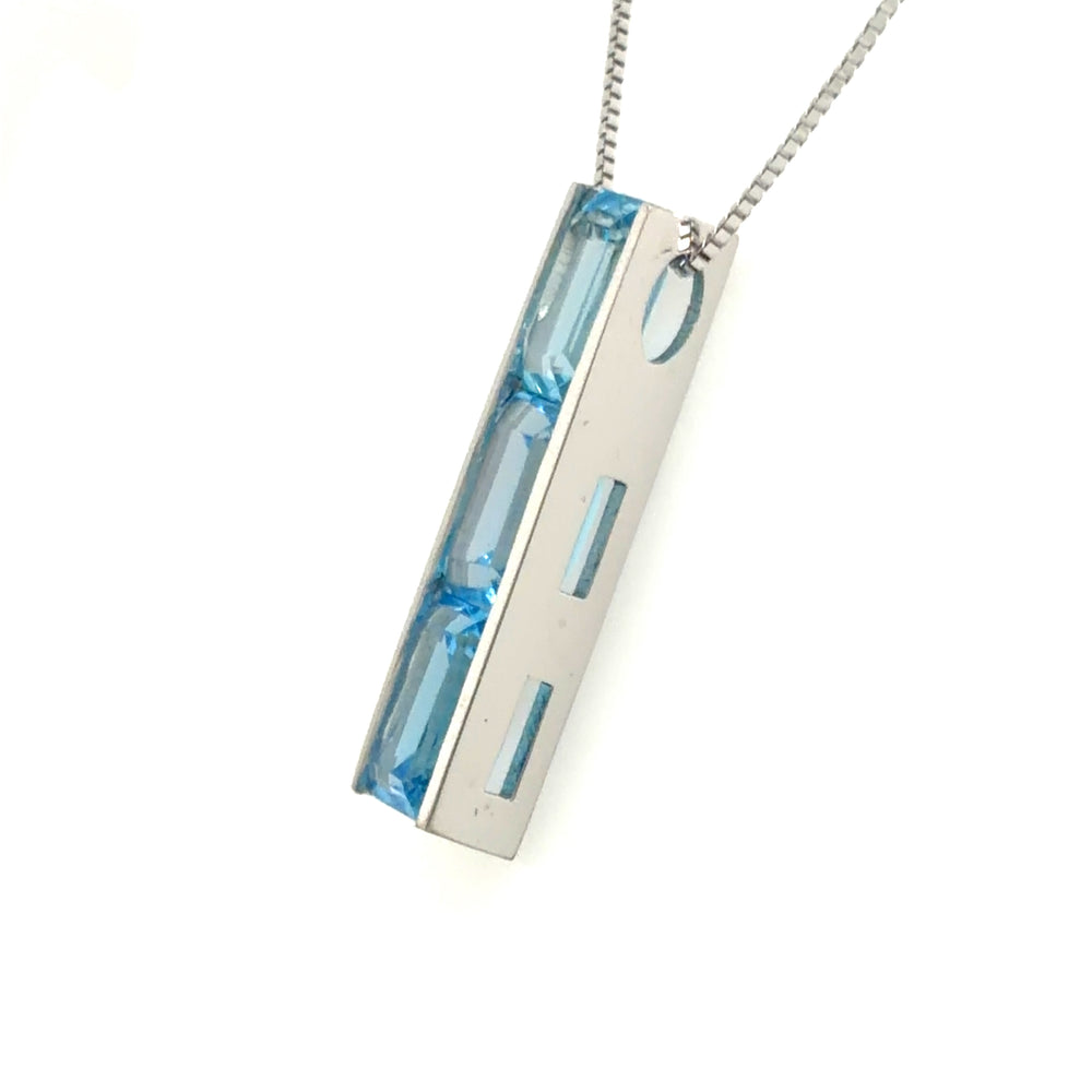 Estate Modern Blue Topaz Necklace