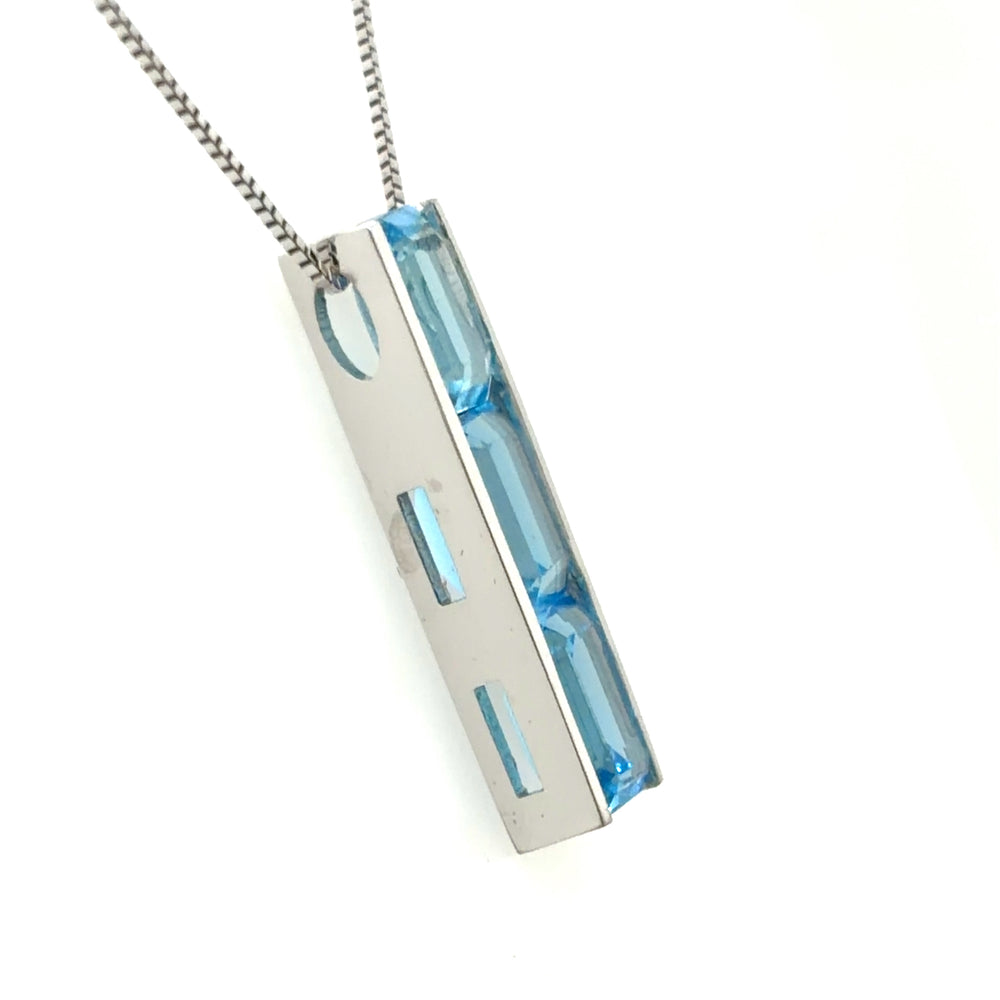 Estate Modern Blue Topaz Necklace