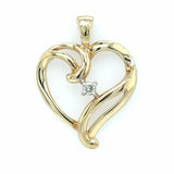 Estate Diamond Whimsical Heart Shaped Pendant