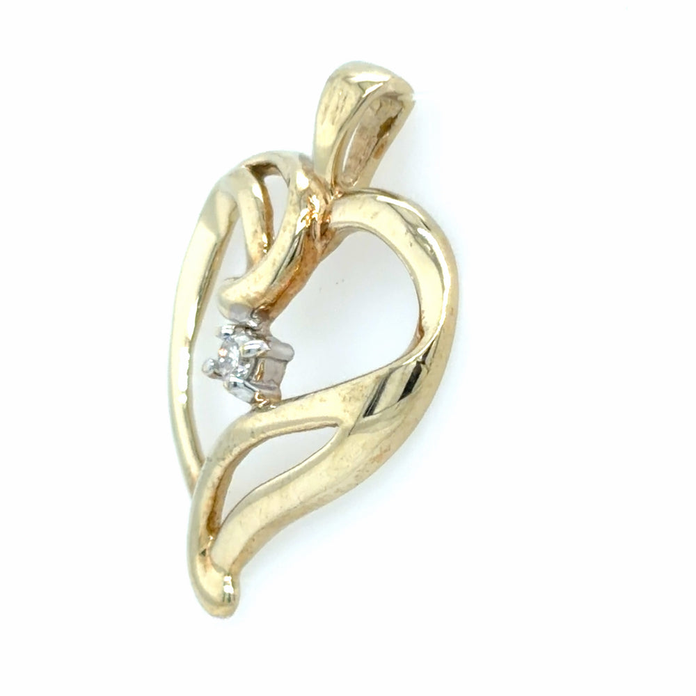 Estate Diamond Whimsical Heart Shaped Pendant