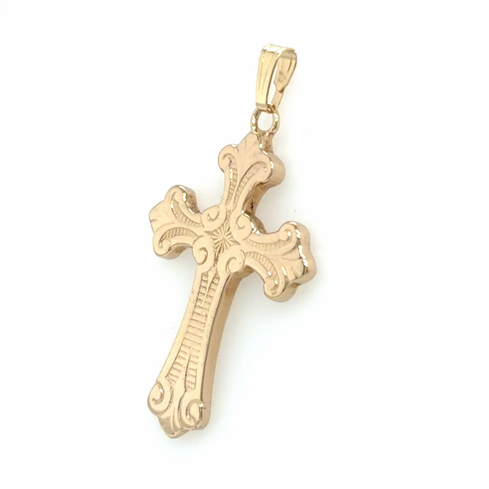 Estate Fleur de Lis Cross Pendant