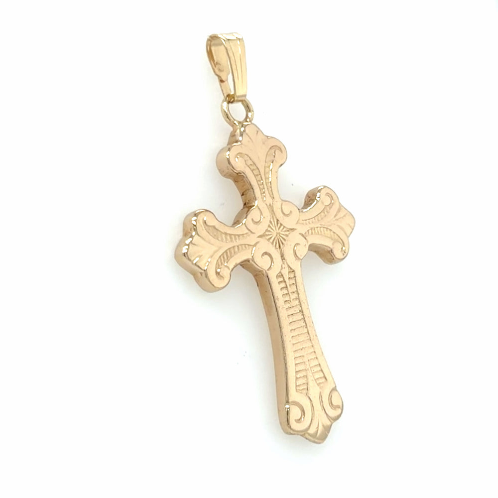 Estate Fleur de Lis Cross Pendant