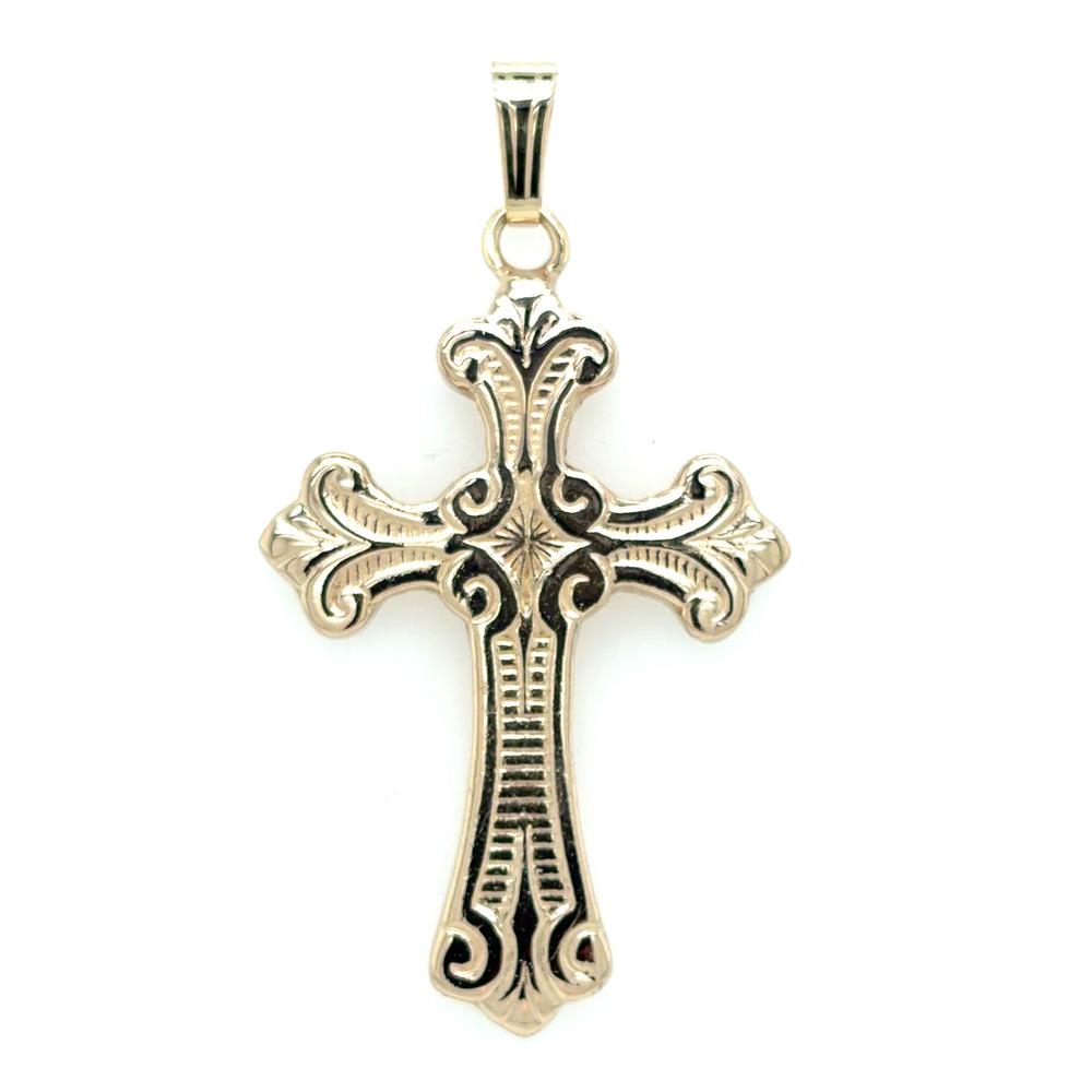 Estate Fleur de Lis Cross Pendant