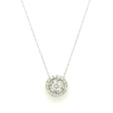Estate Diamond Halo Necklace