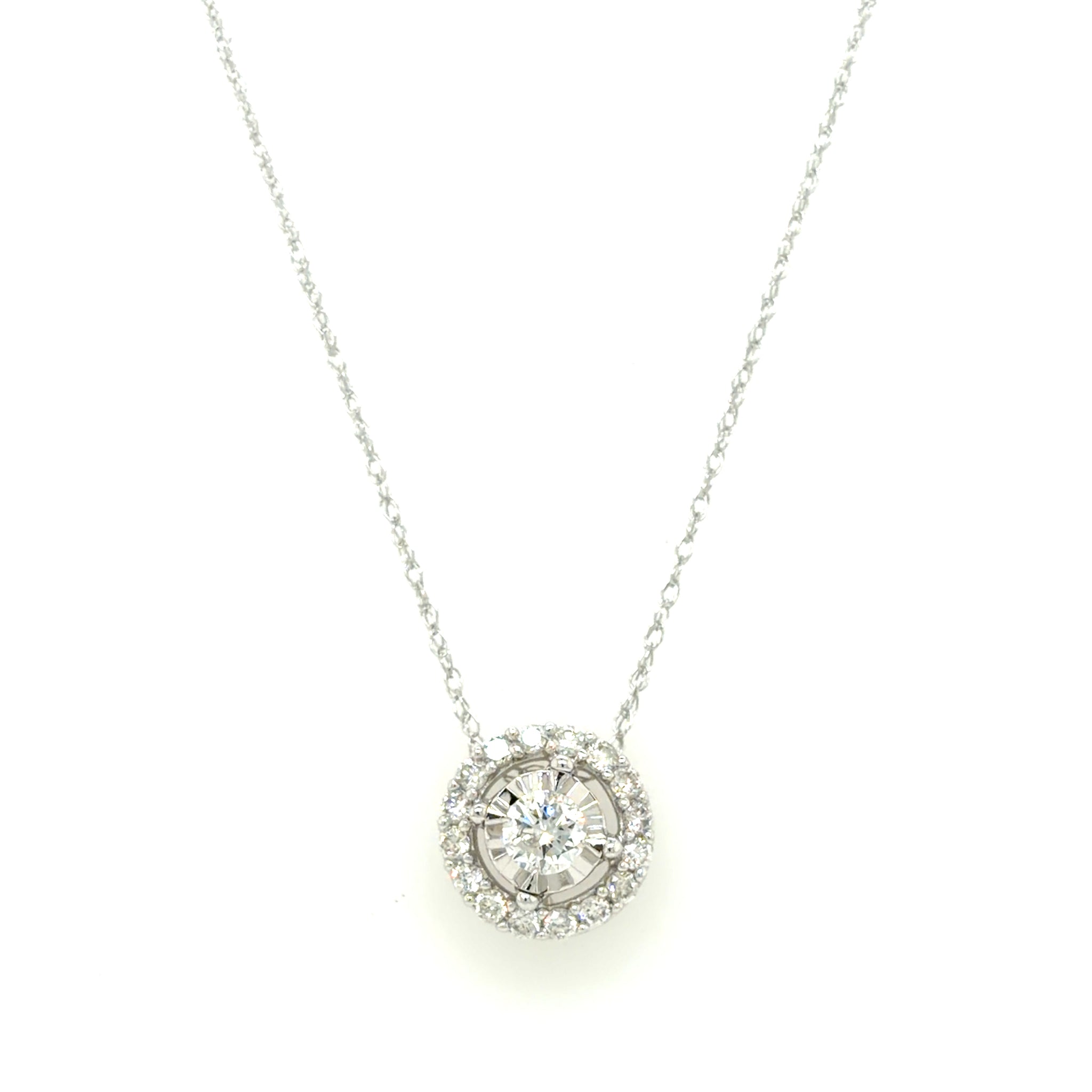 Estate Diamond Halo Necklace