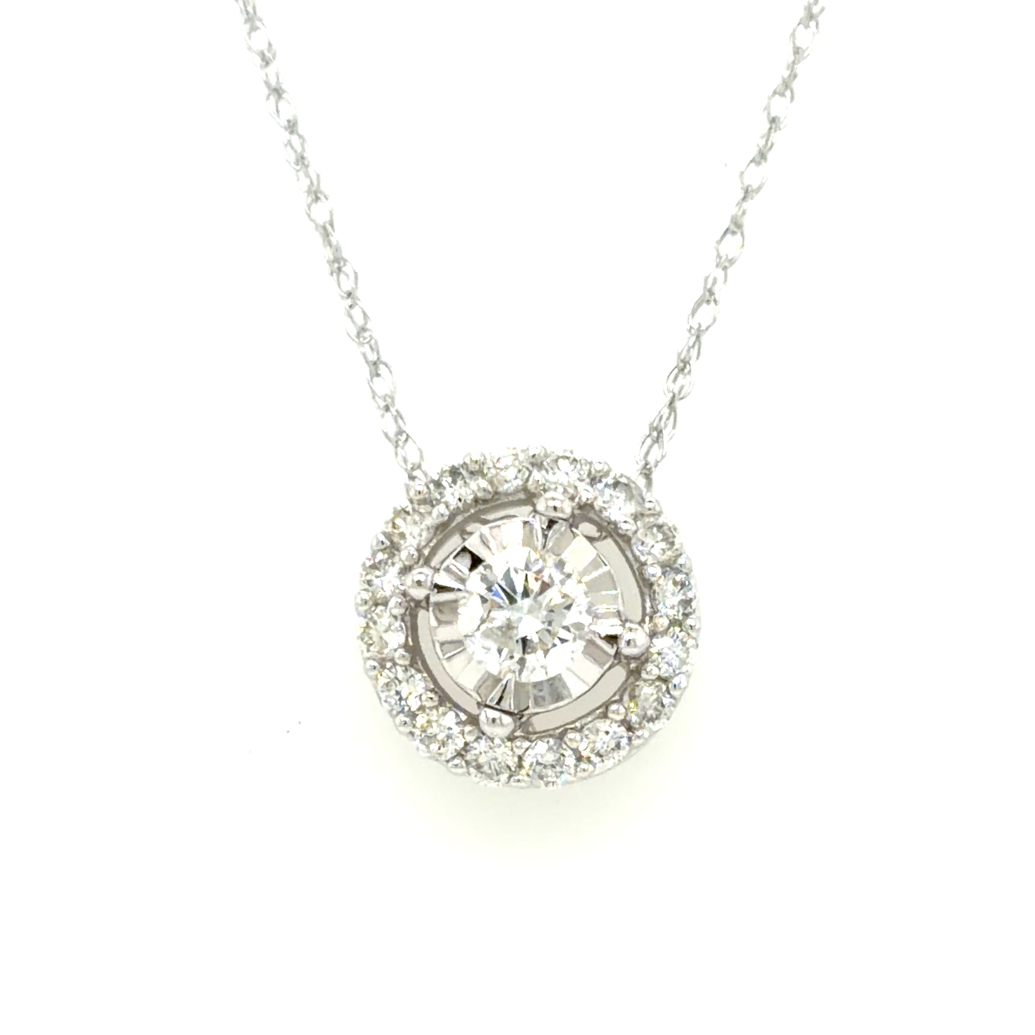 Estate Diamond Halo Necklace