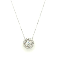 Estate Diamond Halo Necklace