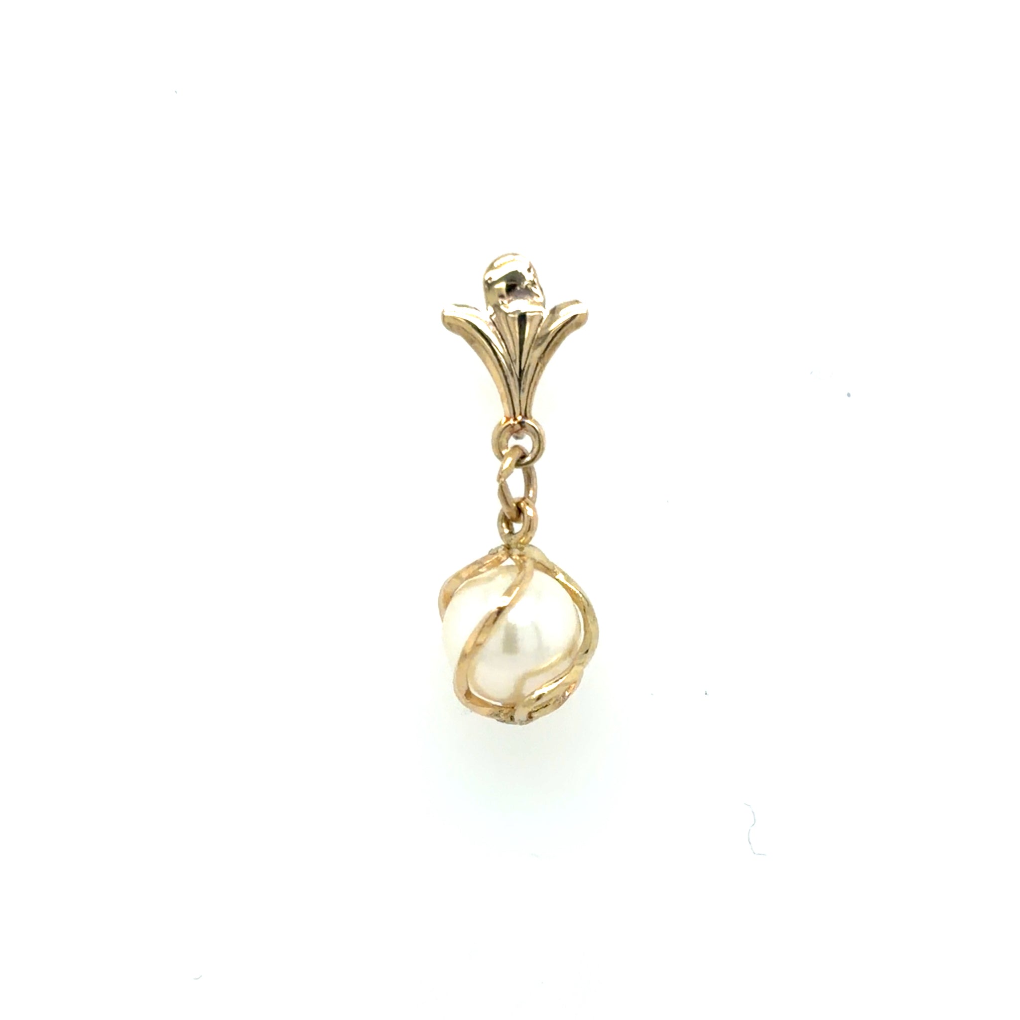 Estate Cultured Pearl Drop Pendant