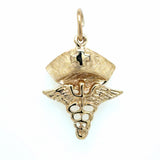 Estate Medical Caduceus with Nurses Cap Charm/Pendant