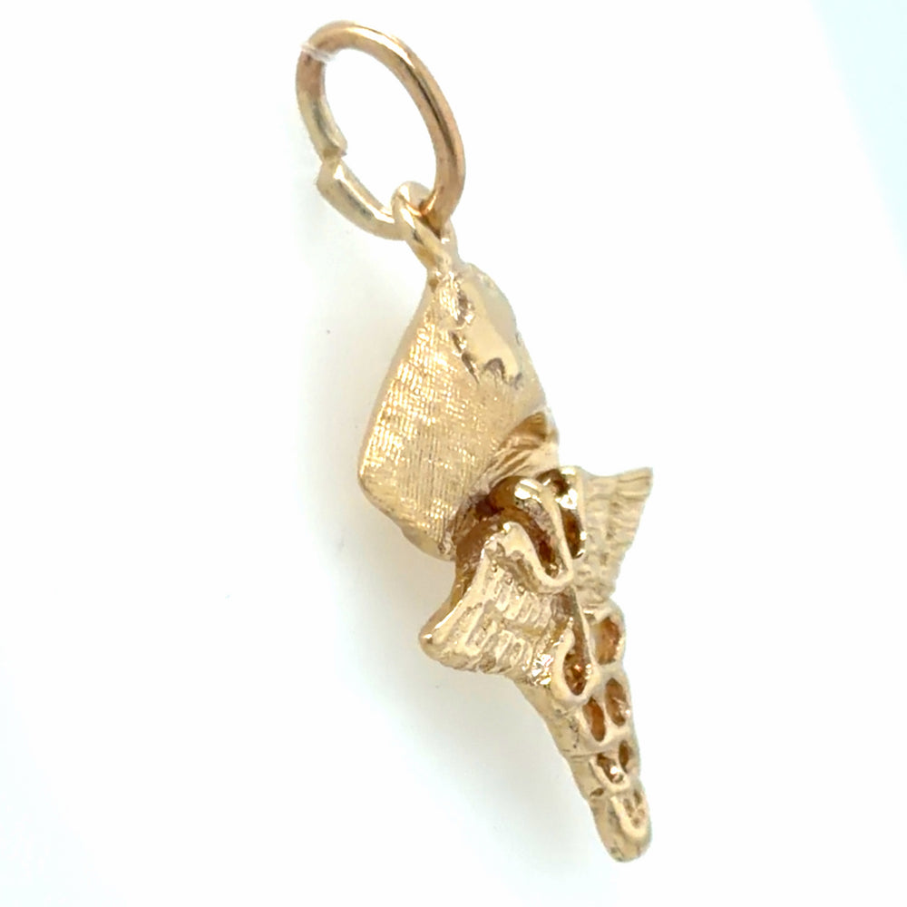 Estate Medical Caduceus with Nurses Cap Charm/Pendant