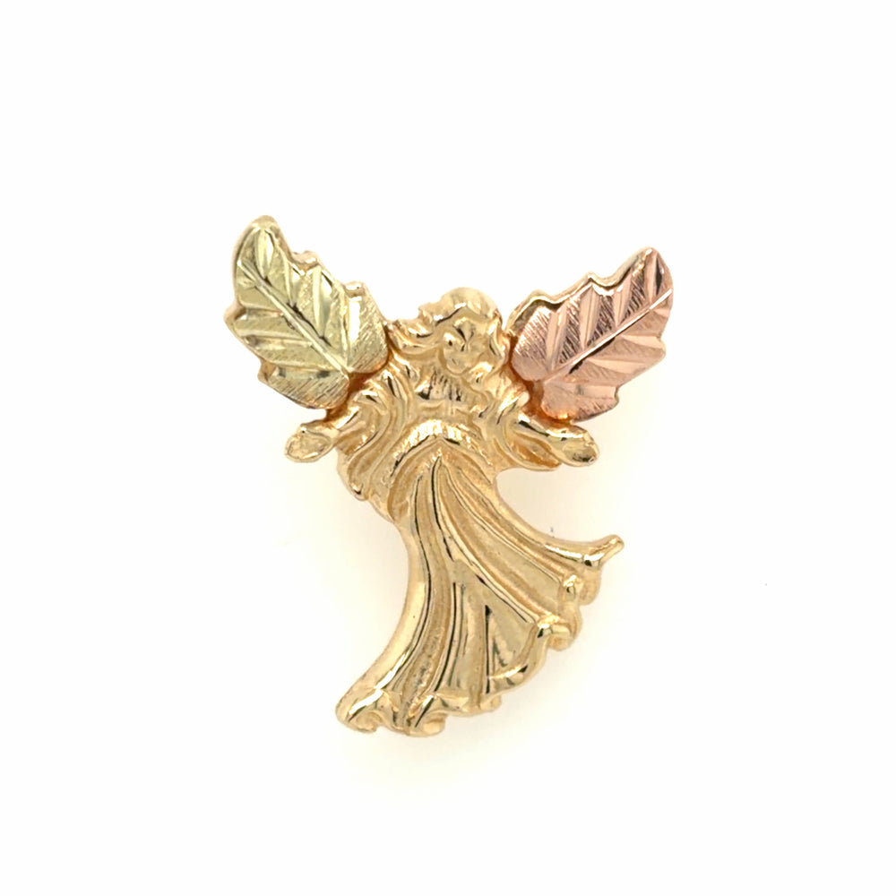 Estate Tri-Color Gold Angel Pendant