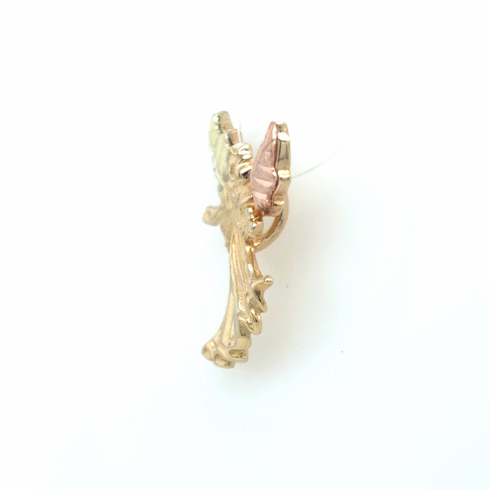 Estate Tri-Color Gold Angel Pendant