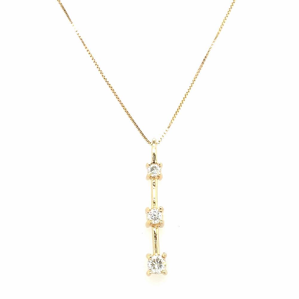 Estate 0.26cttw Diamond 3-Stone Necklace