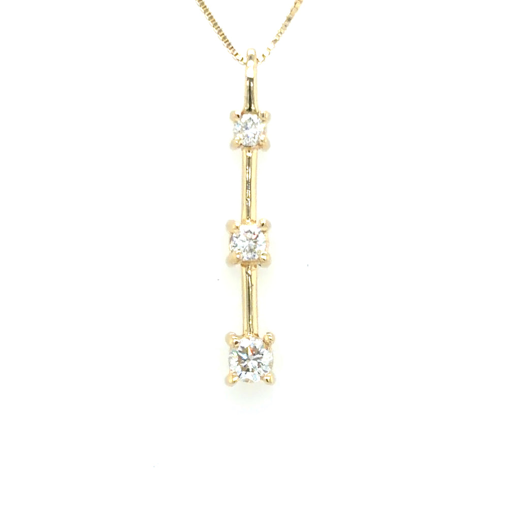 Estate 0.26cttw Diamond 3-Stone Necklace