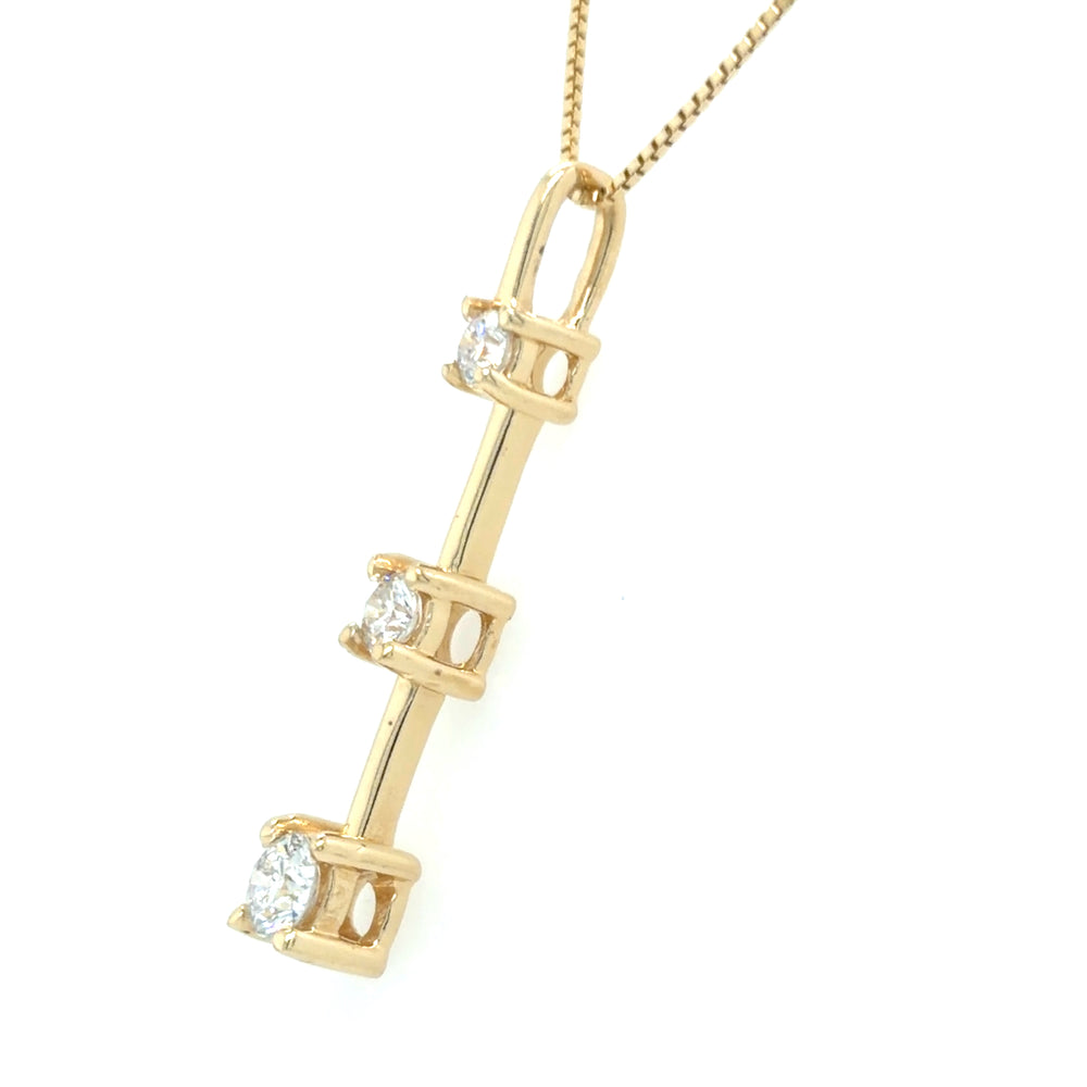 Estate 0.26cttw Diamond 3-Stone Necklace