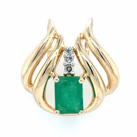 Estate Emerald & Diamond Slide Pendant
