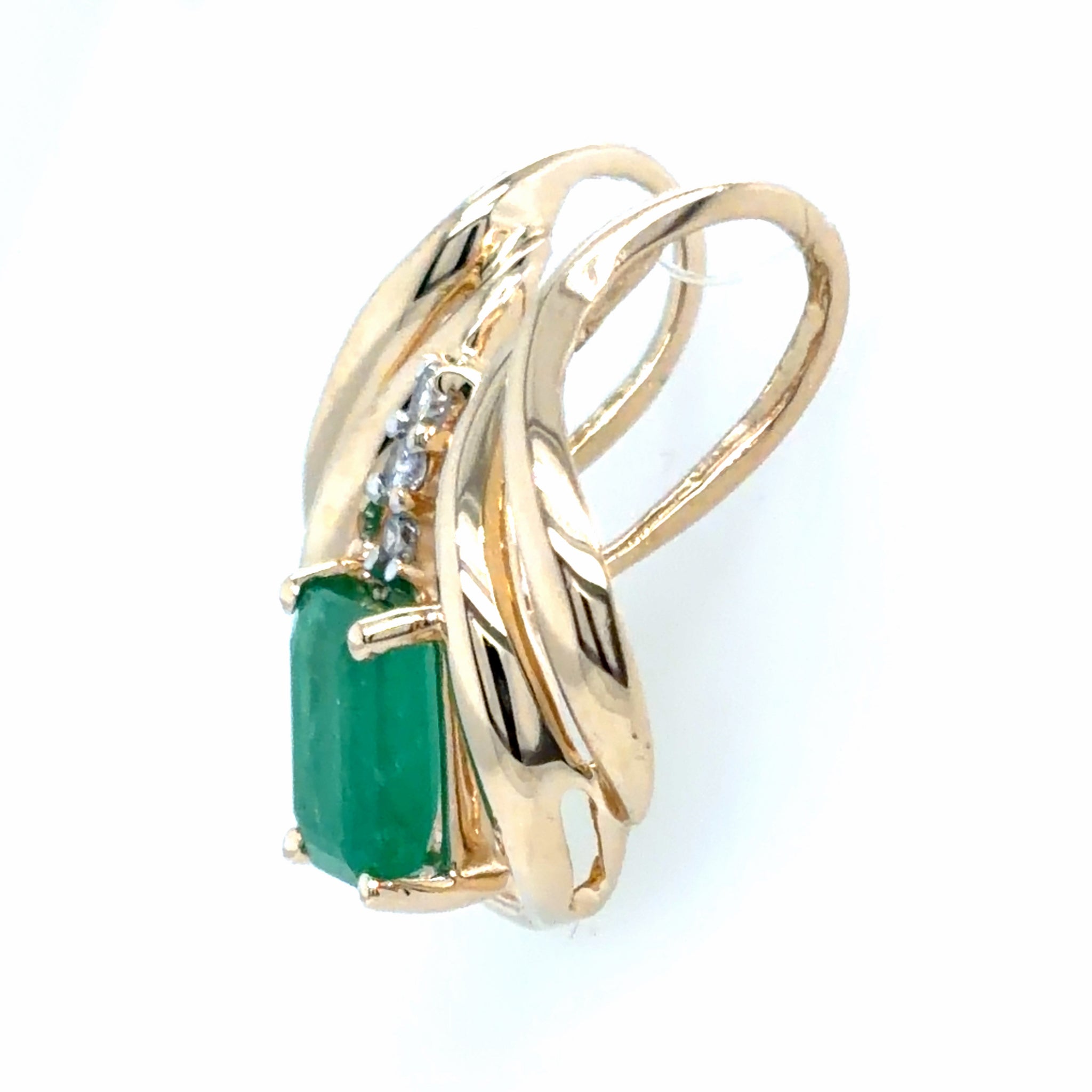Estate Emerald & Diamond Slide Pendant