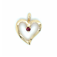 Estate Garnet Heart Shaped Pendant