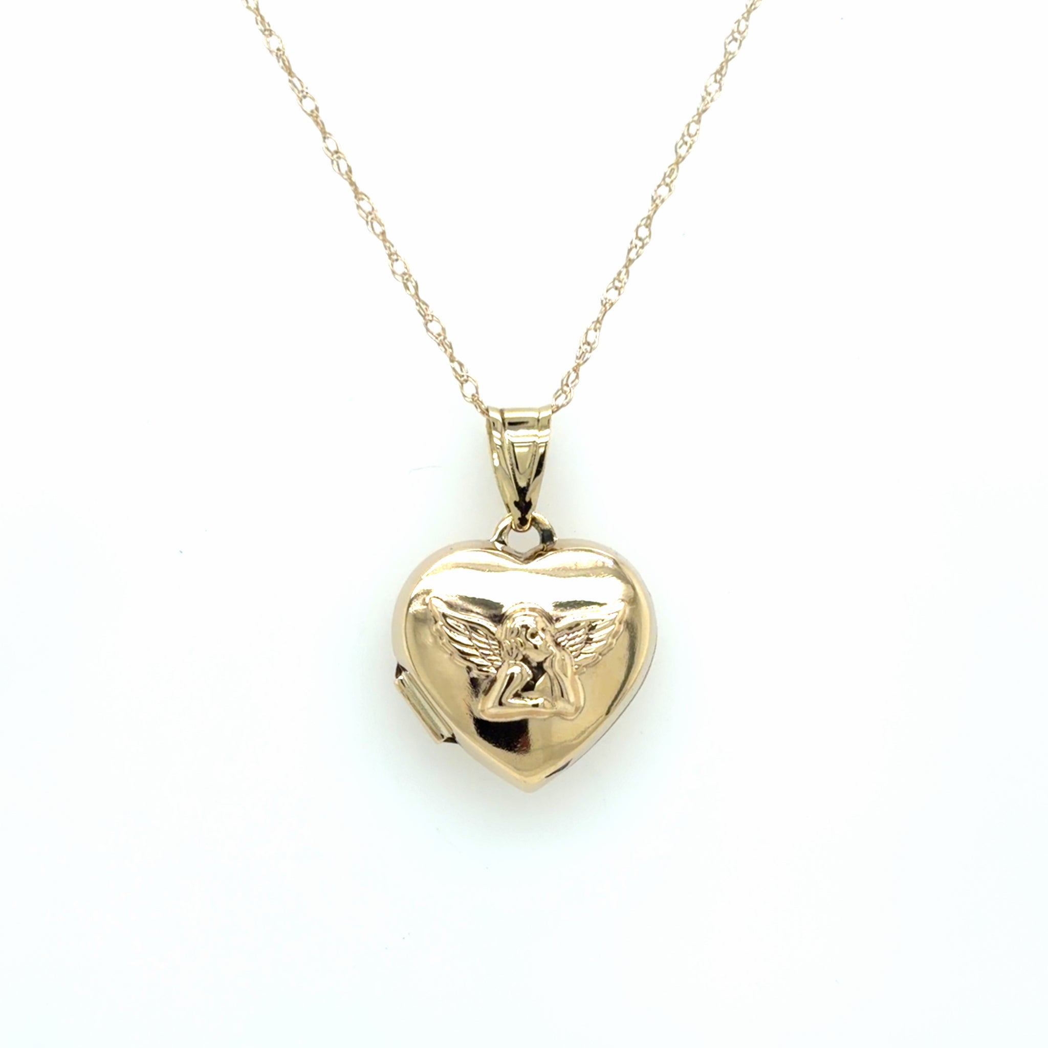 Estate Cherub Heart Shaped Locket Necklace