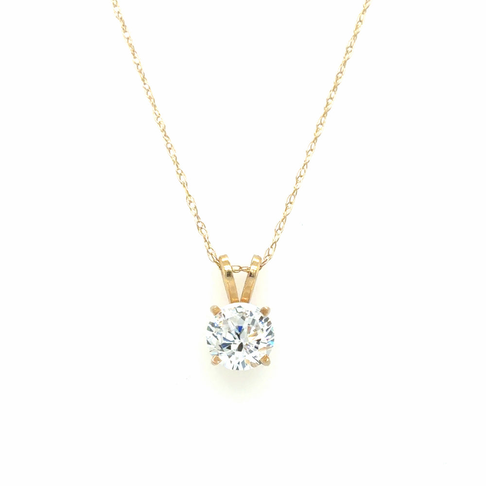 Estate CZ Pendant Necklace