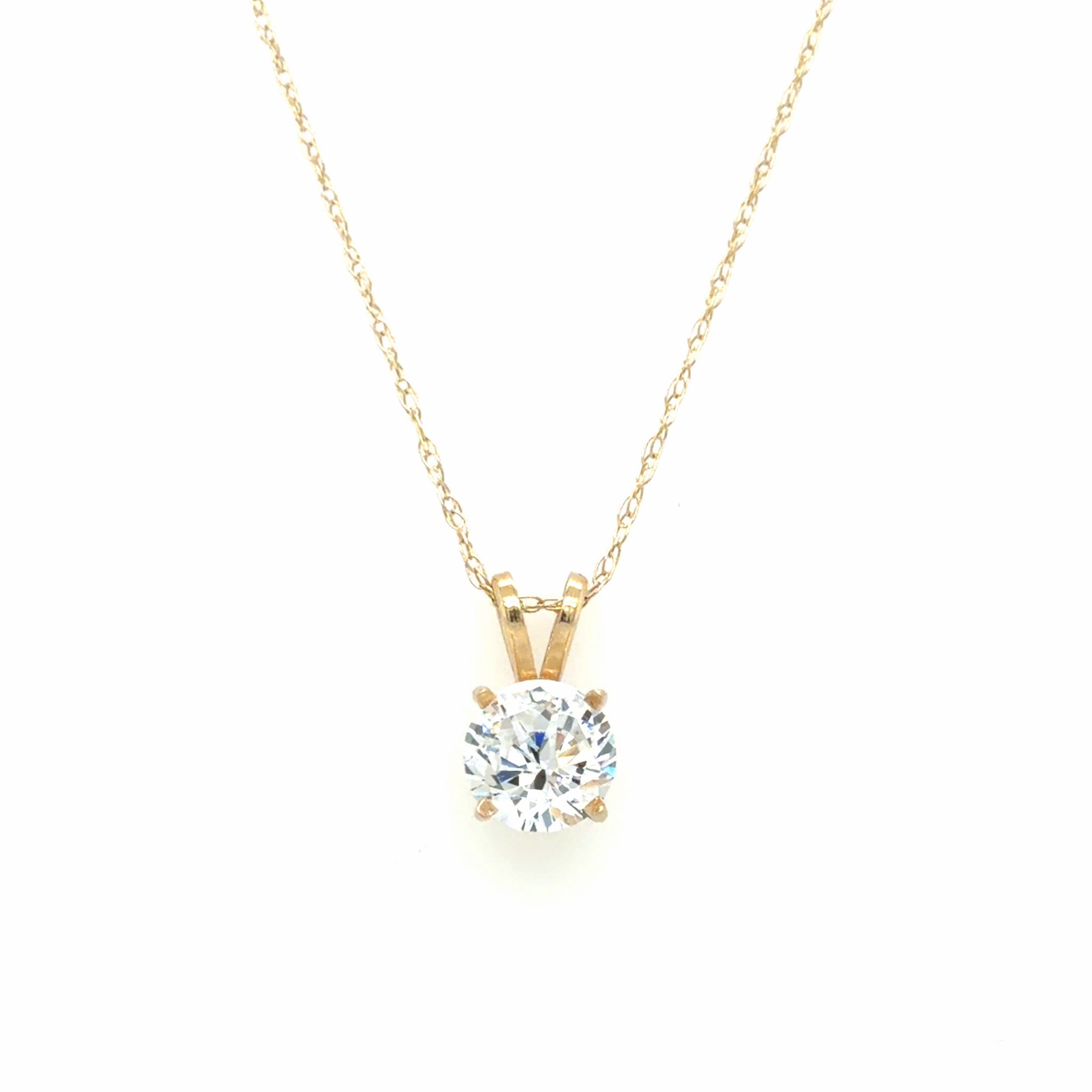 Estate CZ Pendant Necklace