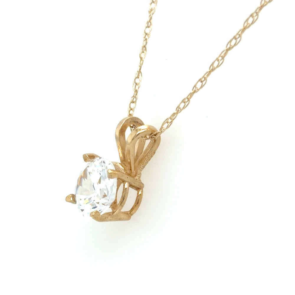 Estate CZ Pendant Necklace