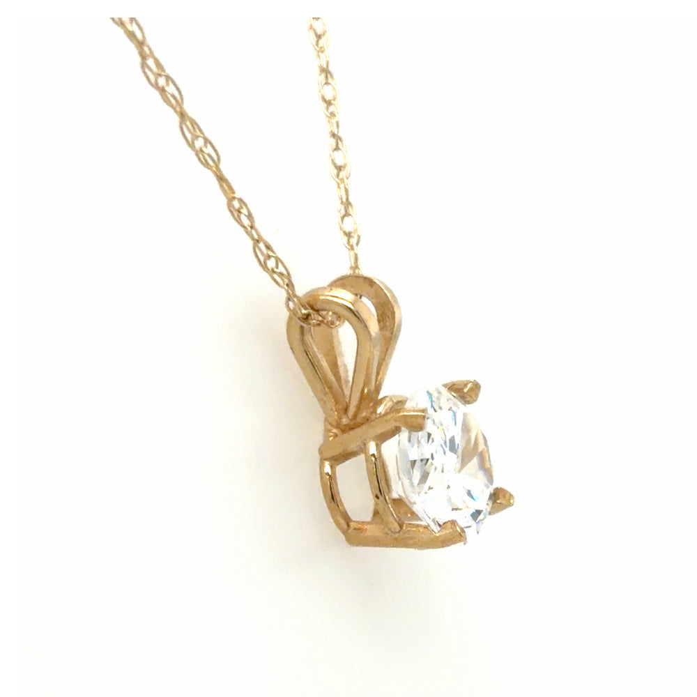 Estate CZ Pendant Necklace