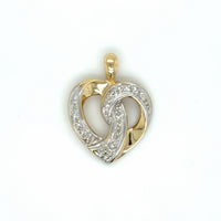Estate Two Tone Gold Heart Pendant