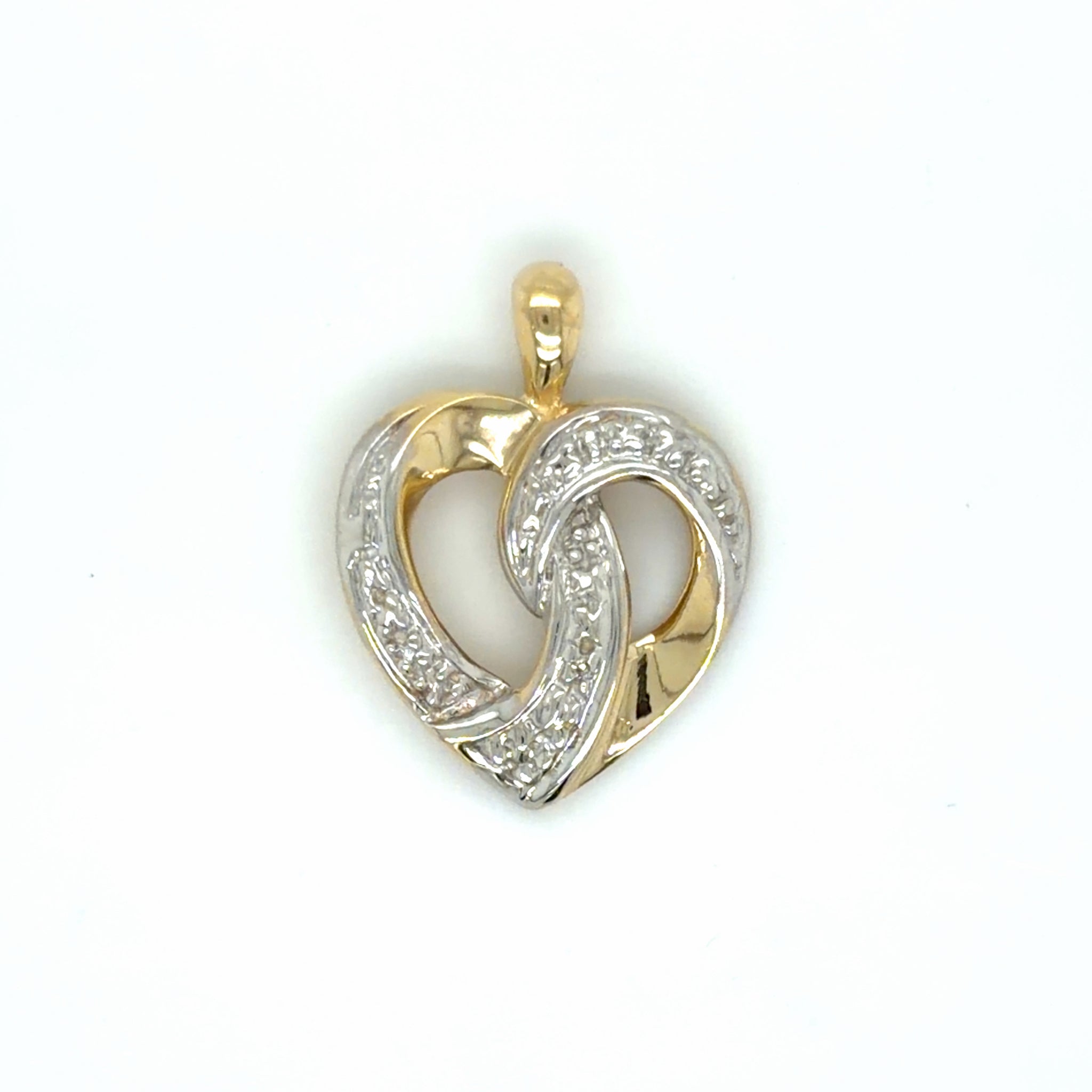 Estate Two Tone Gold Heart Pendant