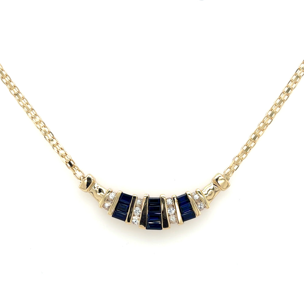 Estate Curved Bar Necklace on Bismark Chain