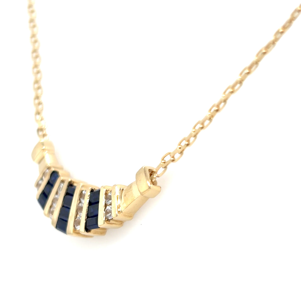 Estate Curved Bar Necklace on Bismark Chain