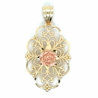 Estate Two-Tone Gold Filigree Pendant
